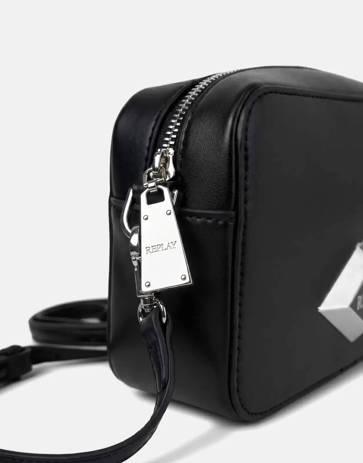 Replay Diamond Metal Logo Black Purse - Subwear