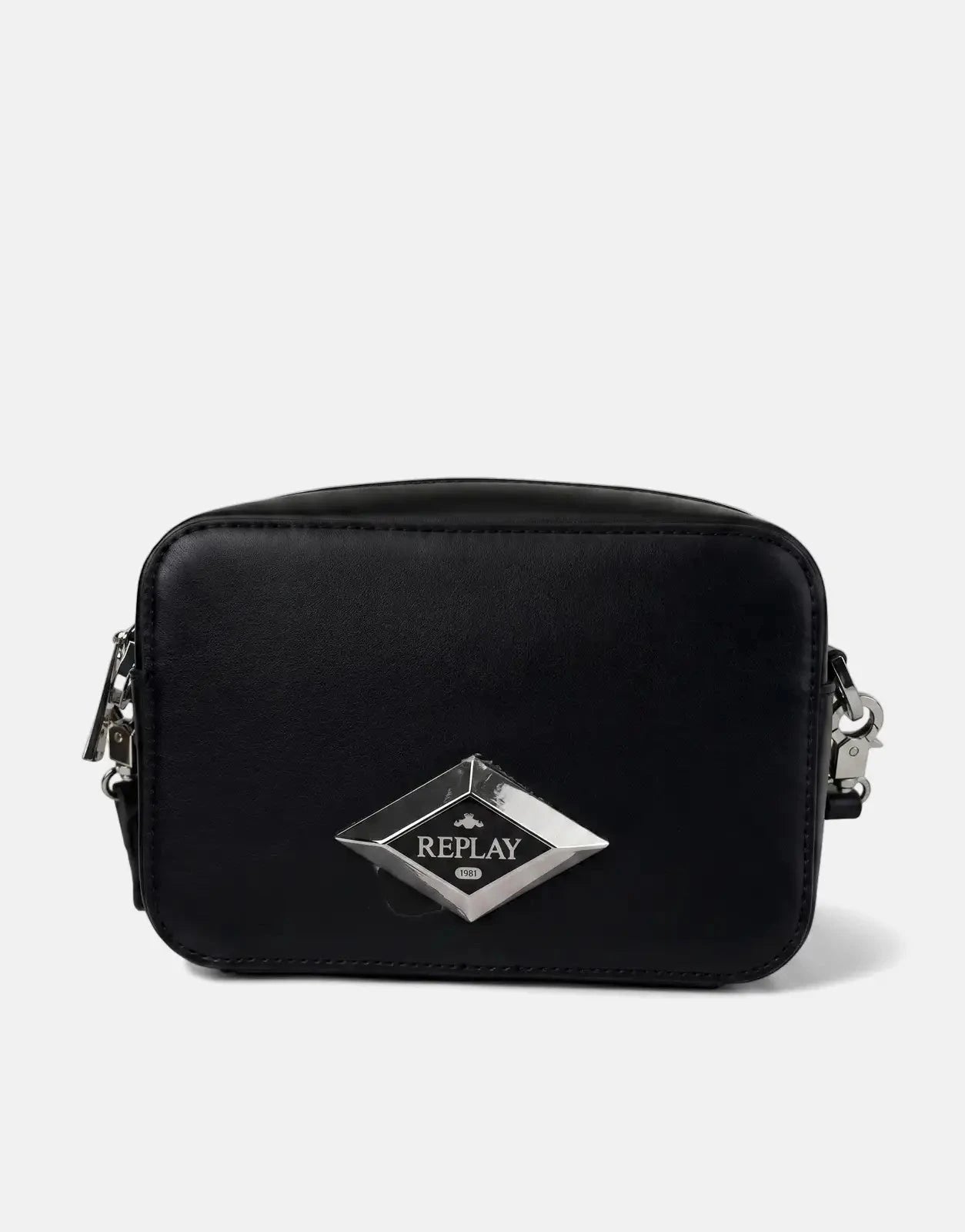 Replay Diamond Metal Logo Black Purse - Subwear