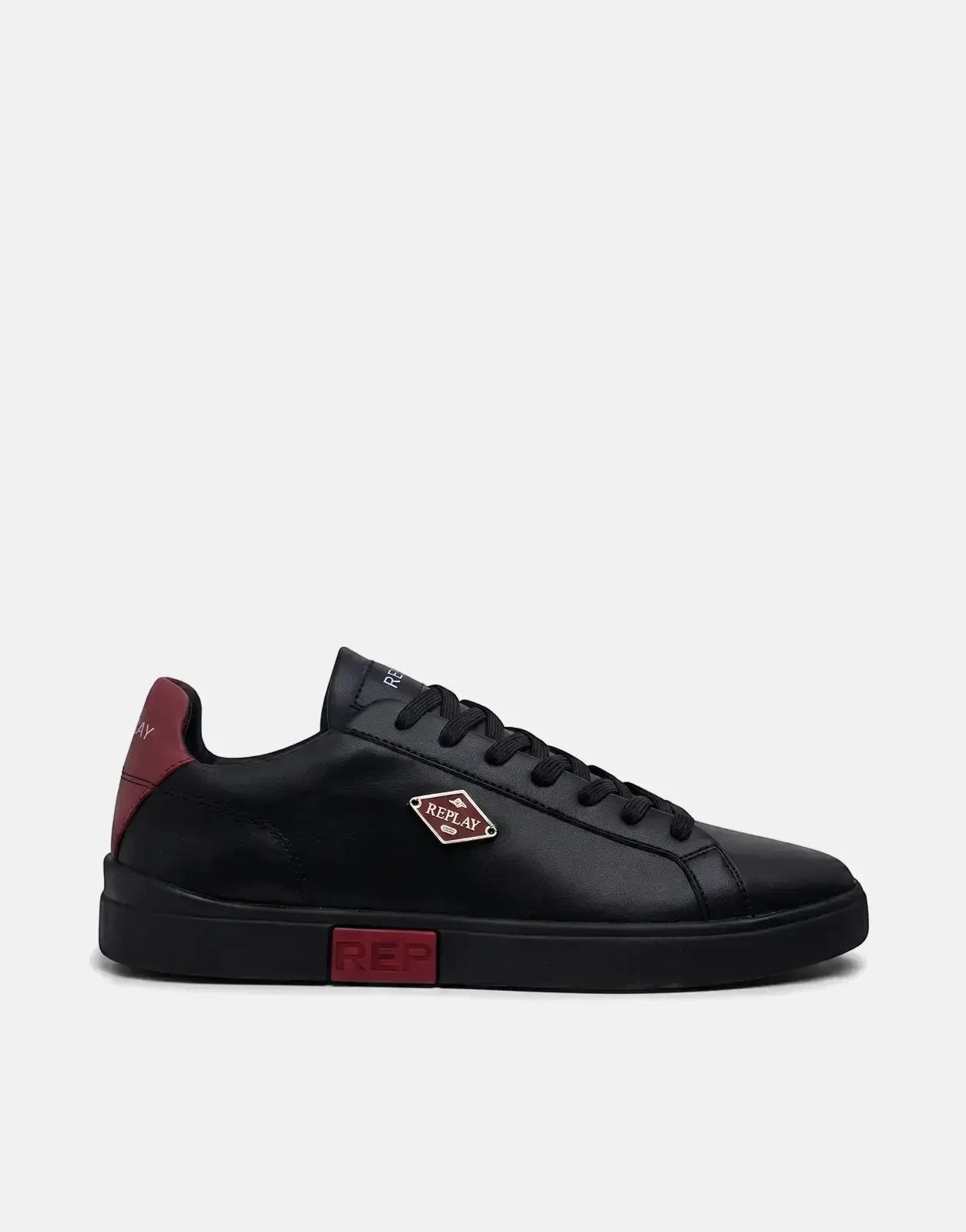Replay Polys Rhombus Sneaker Blk/Maroon - Subwear