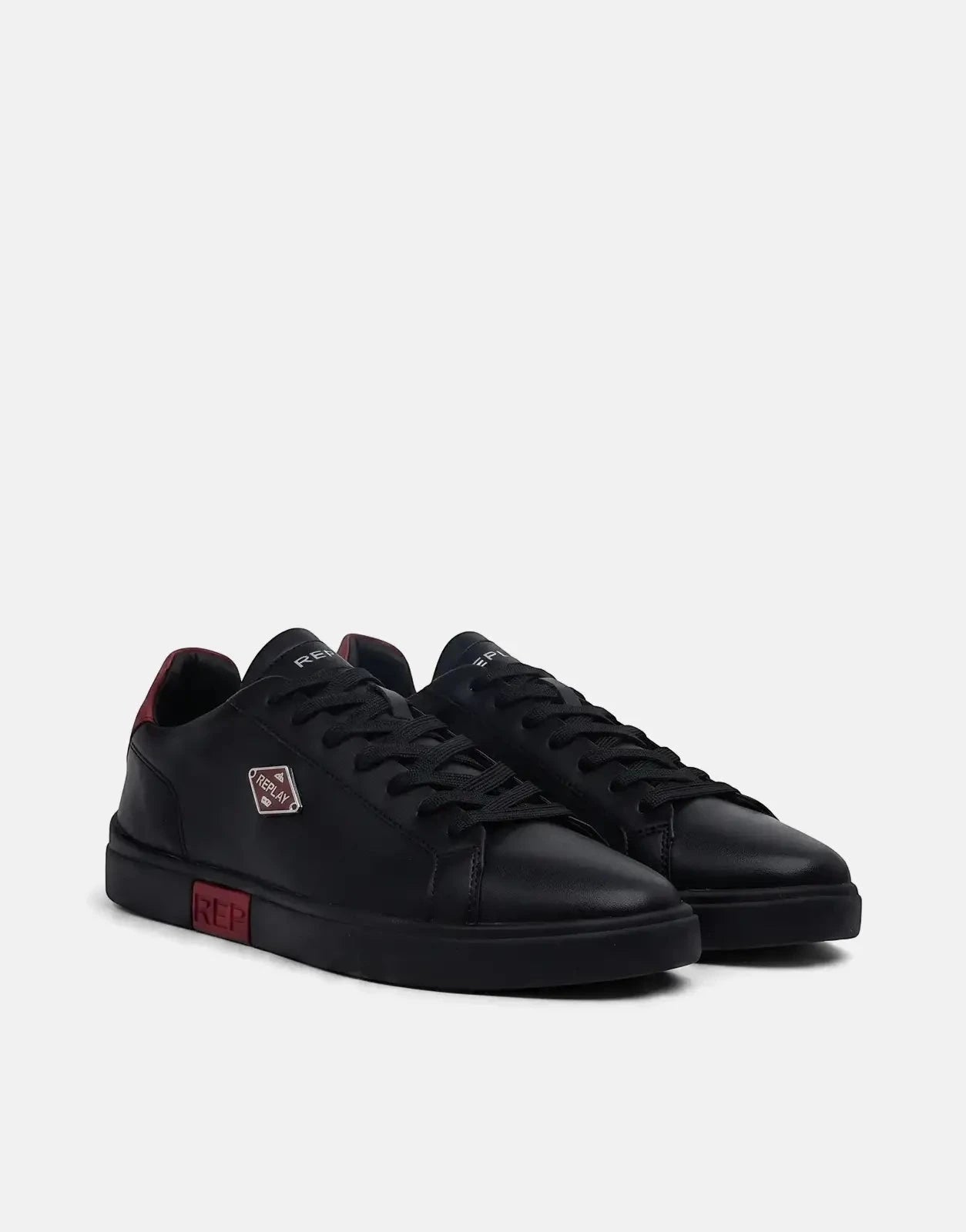 Replay Polys Rhombus Sneaker Blk/Maroon - Subwear