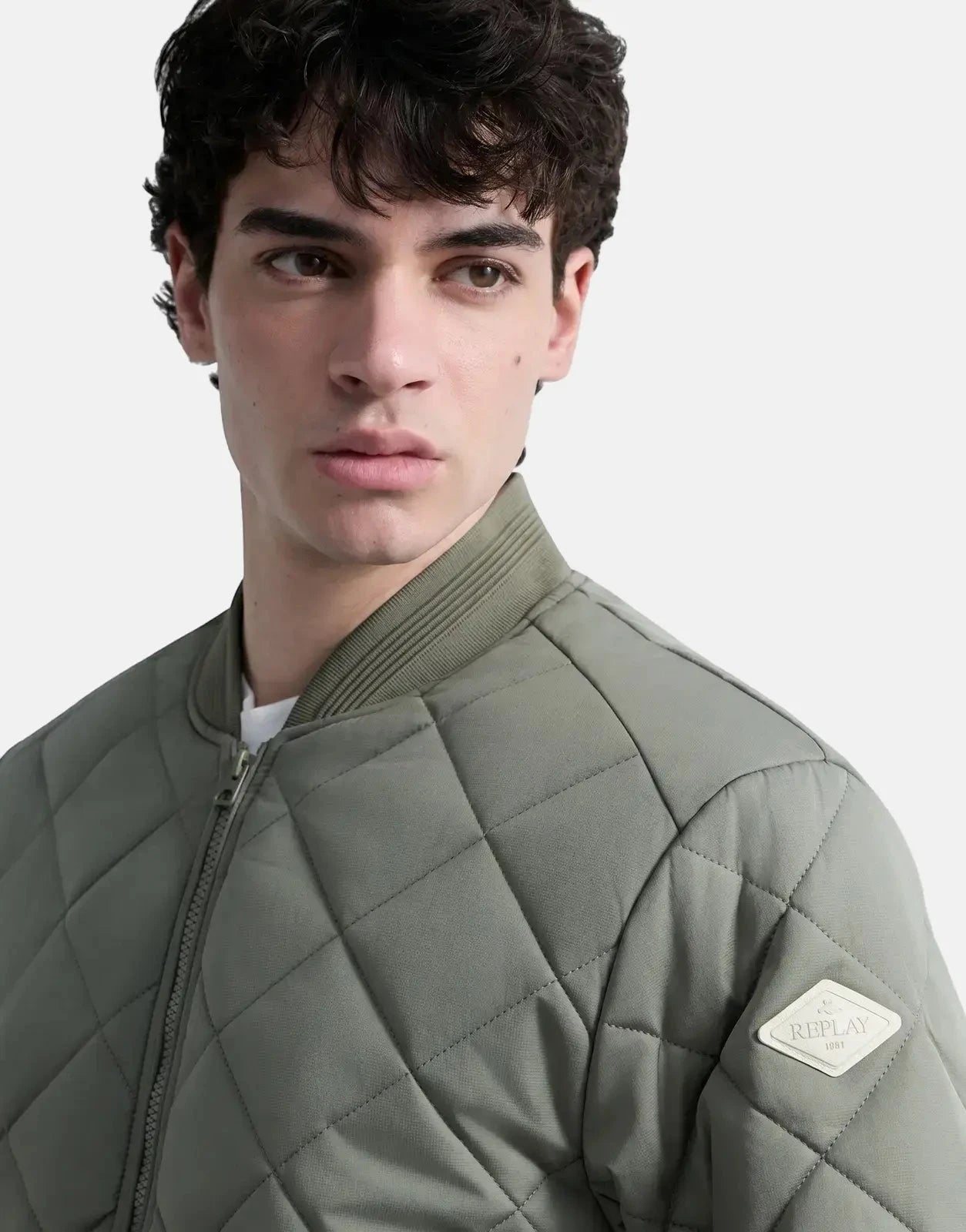 Replay Quilted Mud Green Jacket - Subwear