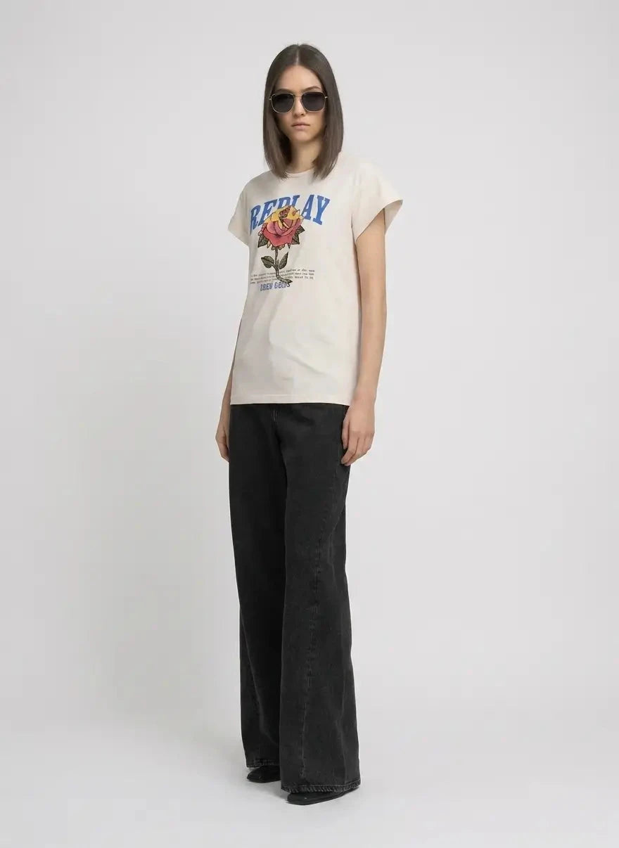 Replay Rose Winter White T-Shirt - Subwear