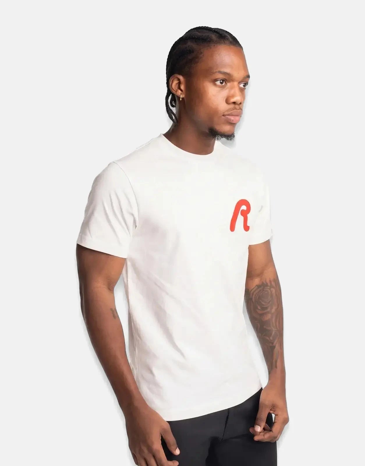 Replay Rubberised Big R Logo Natural White T-Shirt - Subwear