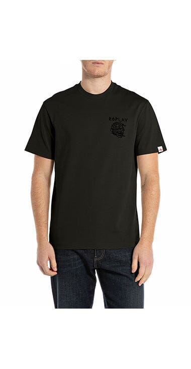 Replay Skull Helmet Black T-Shirt - Subwear