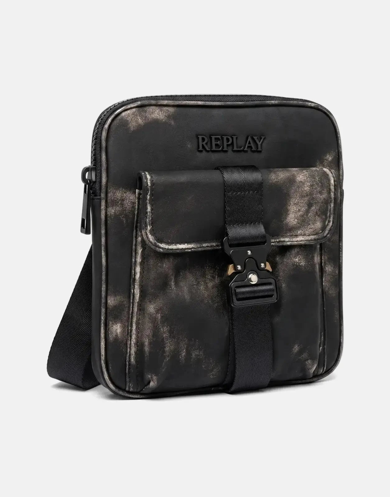 Replay Worn Leather Washed Black Purse - Subwear