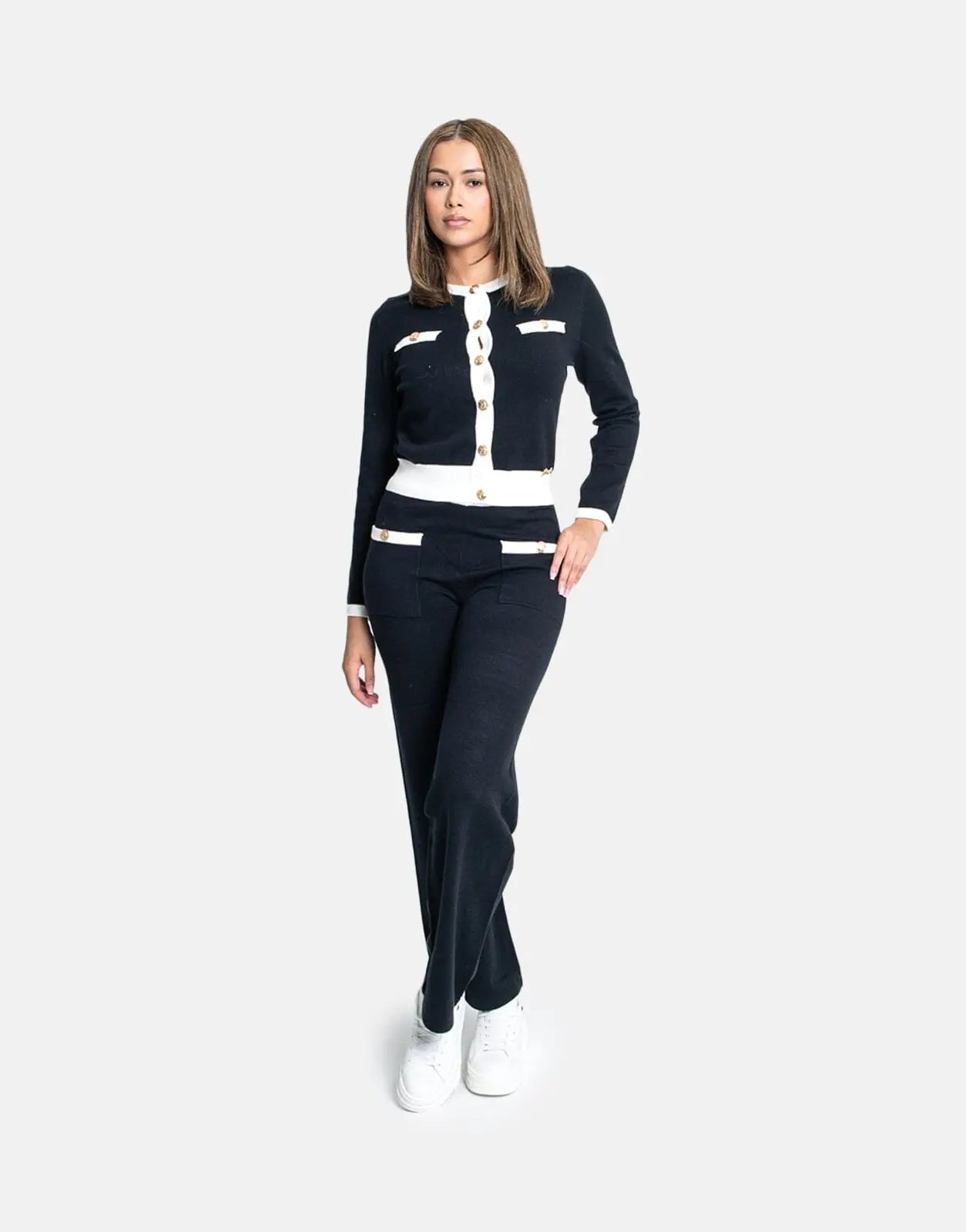 Sissy Boy Basic Contrasted Knit White/Black Cardigan - Subwear