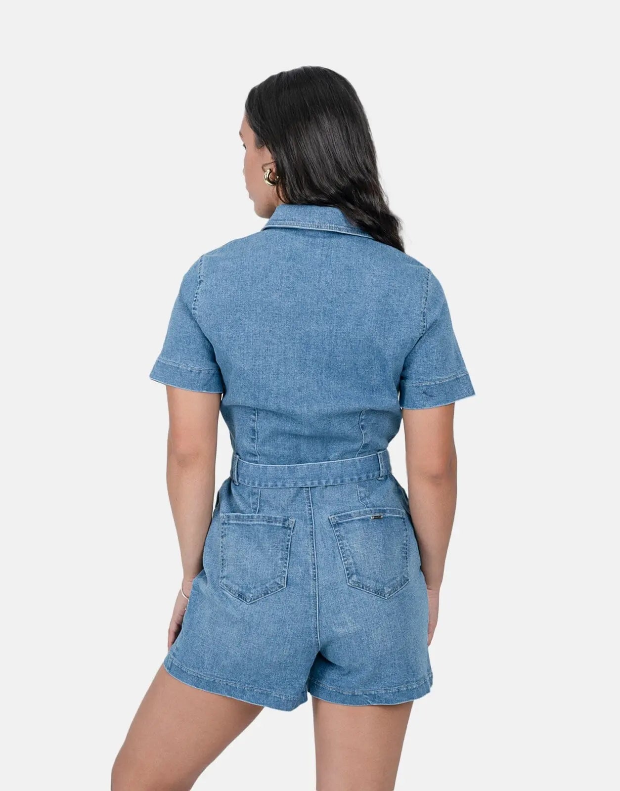 Sissy Boy Denim Self Belt Playsuit Lt Vintage - Subwear