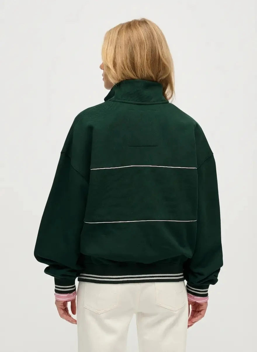 Superdry Country Club Loose 1/4 Zip Enamel Green Sweatshirt - Subwear