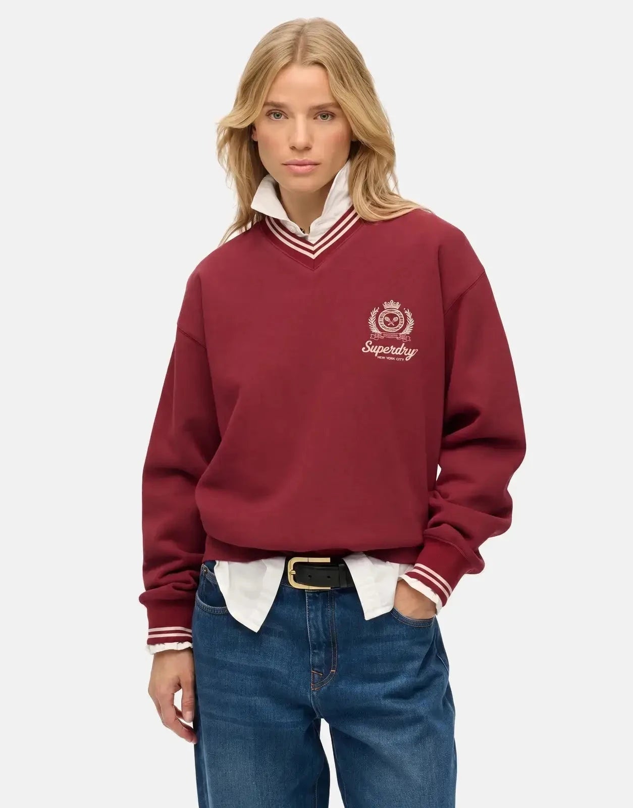 Superdry Country Club Loose Crew Stanton Red Sweatshirt - Subwear