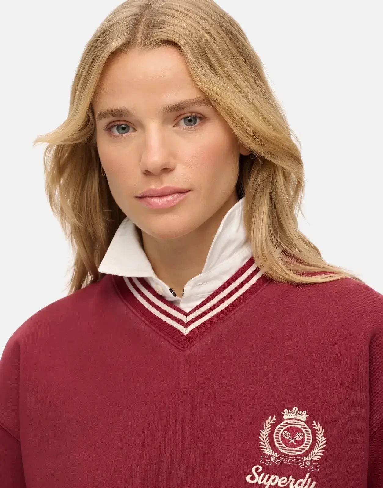 Superdry Country Club Loose Crew Stanton Red Sweatshirt - Subwear