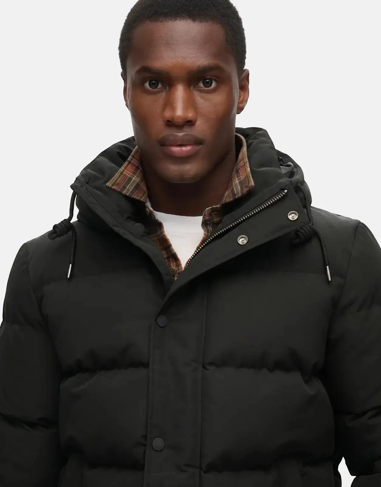 Superdry Everest Short Hooded Puffer Jet Black Jacket - Subwear