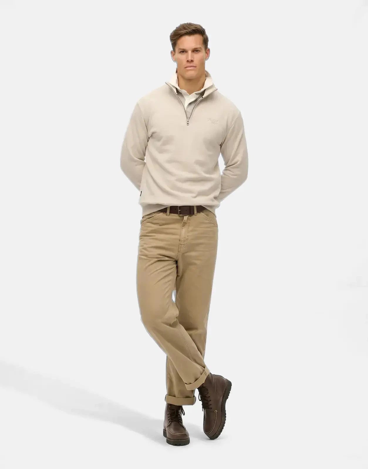 Superdry Henley Sweatshirt White - Subwear