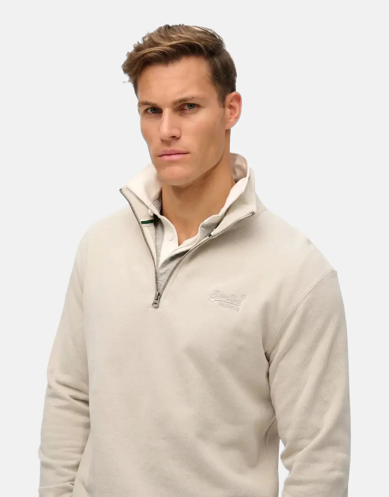 Superdry Henley Sweatshirt White - Subwear
