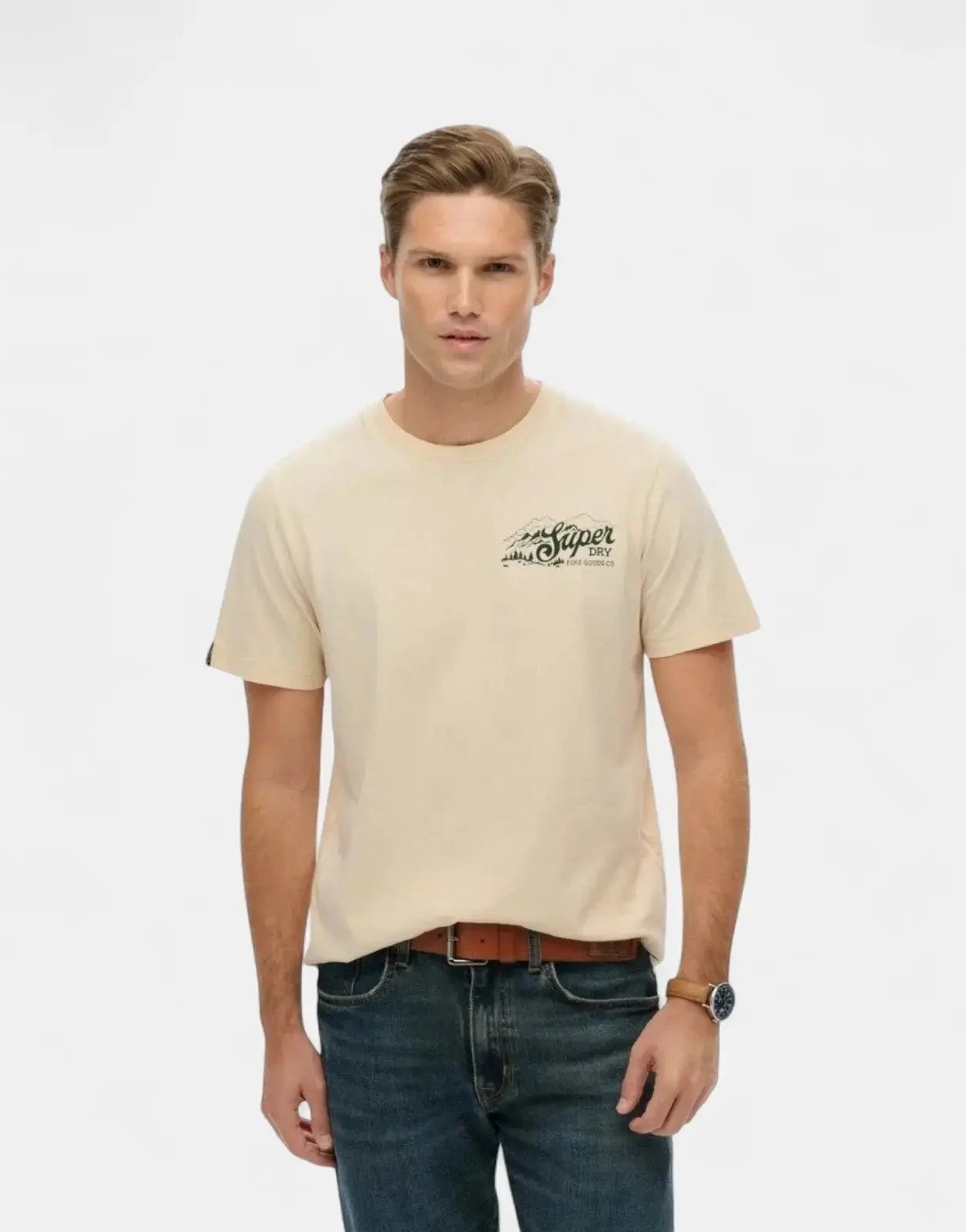 Superdry Lo-Fi Outdoors Oatmeal Beige Relaxed T-Shirt - Subwear