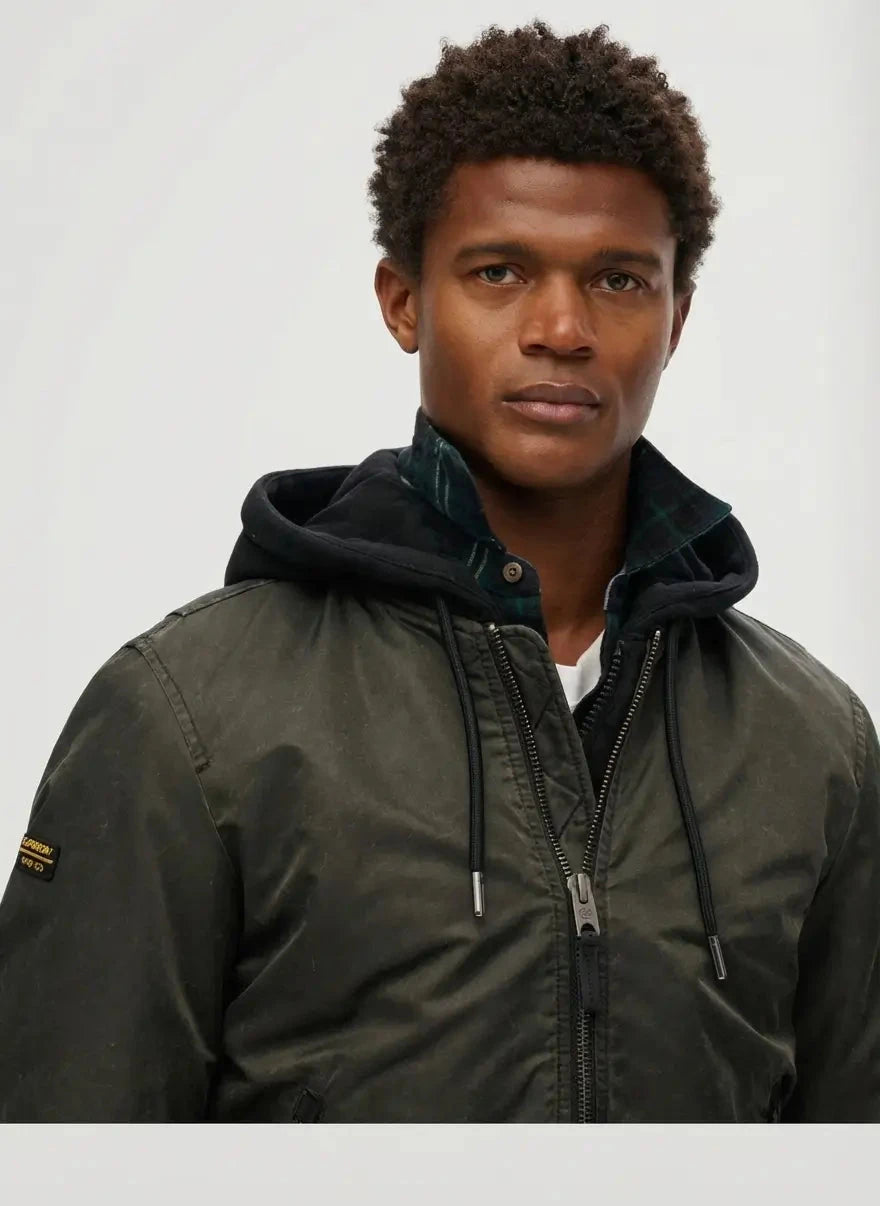 Superdry Military MA1 Washed Dark Green Bomber Jacket - Subwear