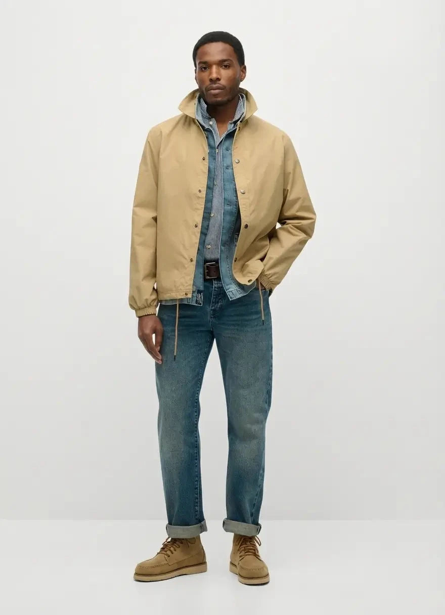 Superdry Nylon Coach Classic Tan Brown Lightweight Jacket - Subwear