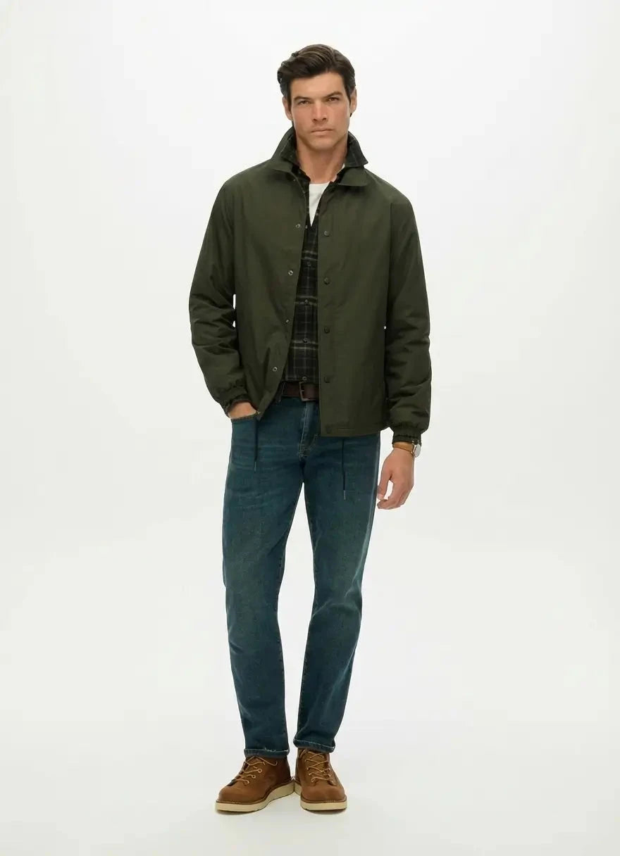 Superdry Nylon Coach Surplus Goods Olive Green Lightweight Jacket - Subwear