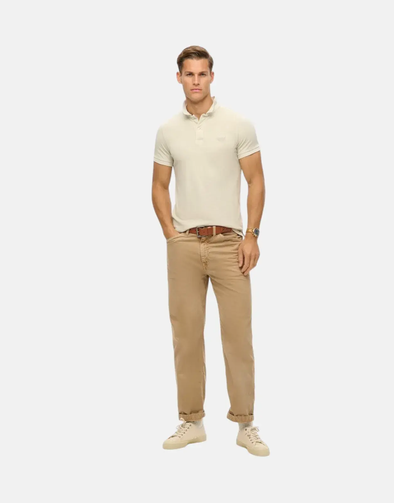 Superdry Vint Destroy Chalk White Polo Shirt - Subwear