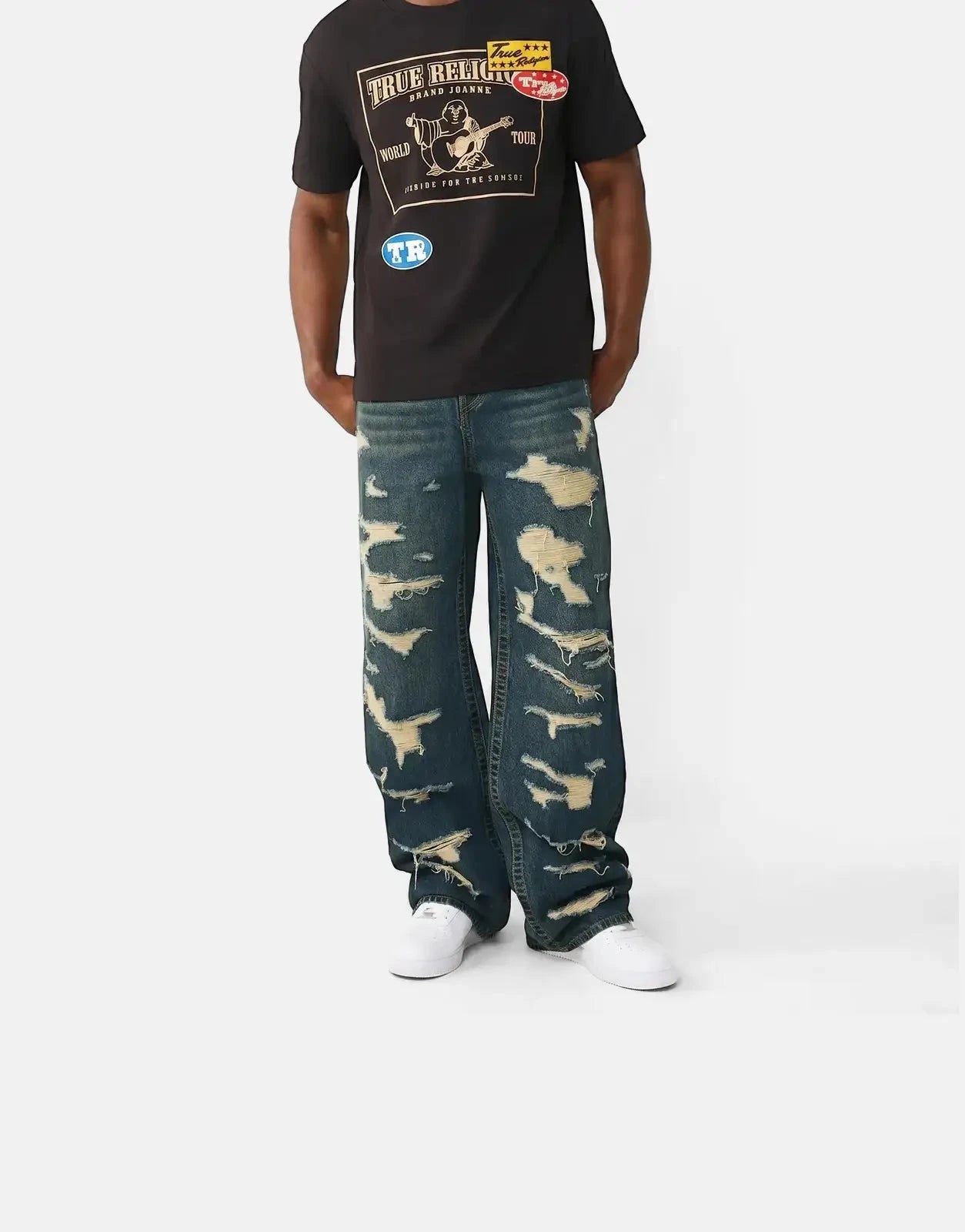 True Religion Logo Patch SRS T-Shirt Black - Subwear