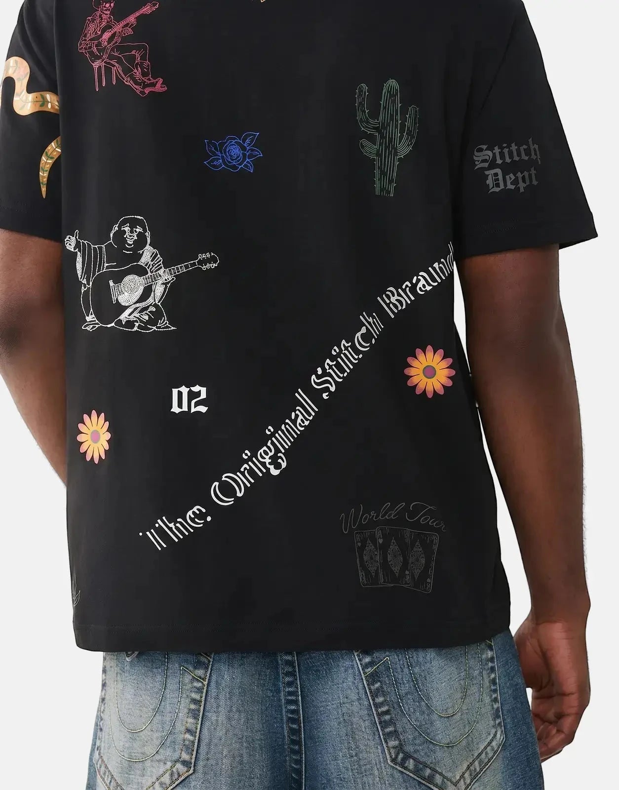 True Religion Western Doodle T-Shirt Black - Subwear