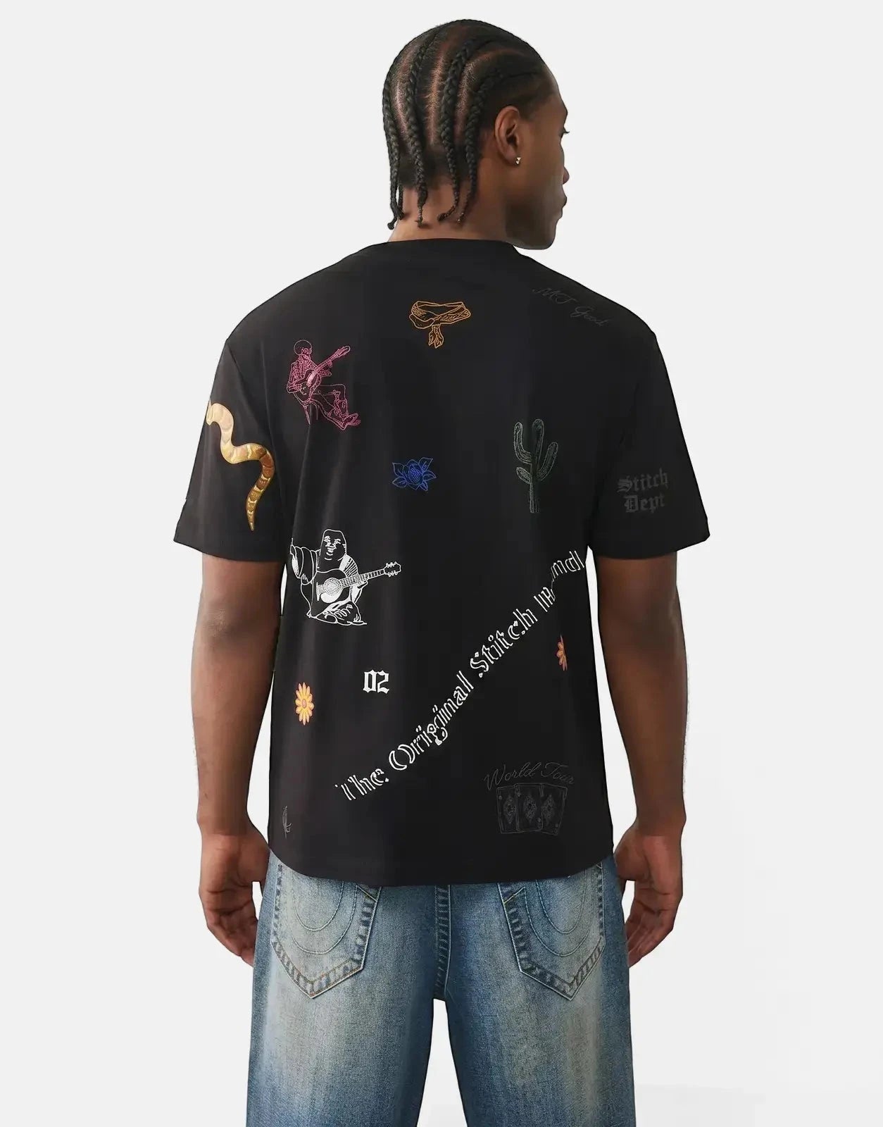 True Religion Western Doodle T-Shirt Black - Subwear