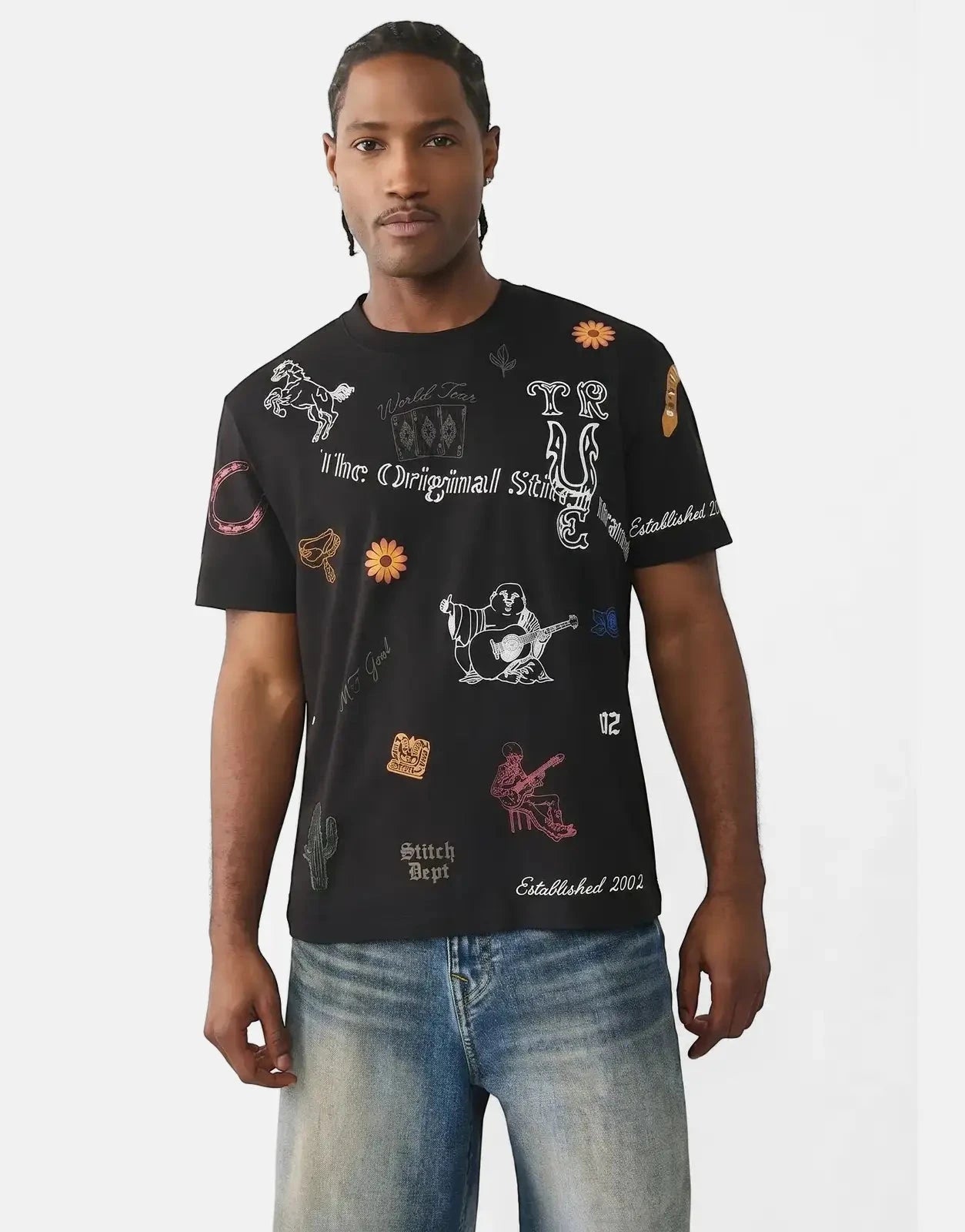 True Religion Western Doodle T-Shirt Black - Subwear