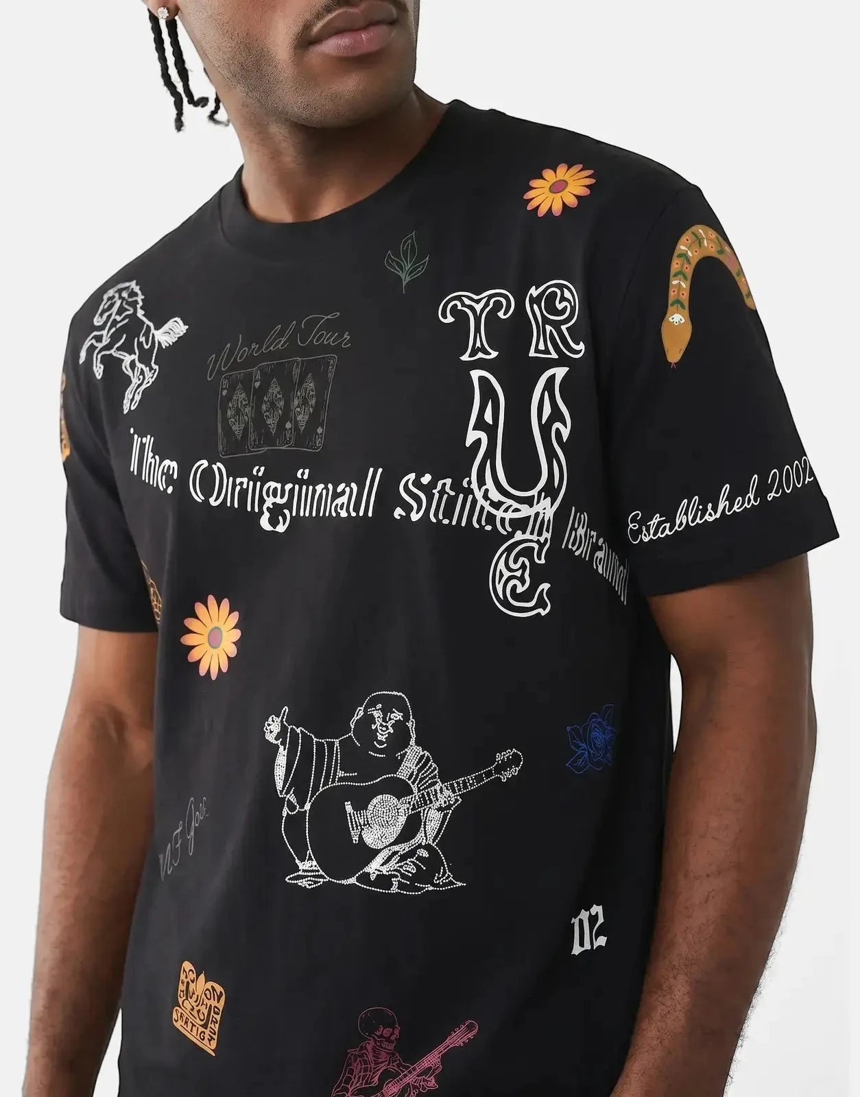 True Religion Western Doodle T-Shirt Black - Subwear