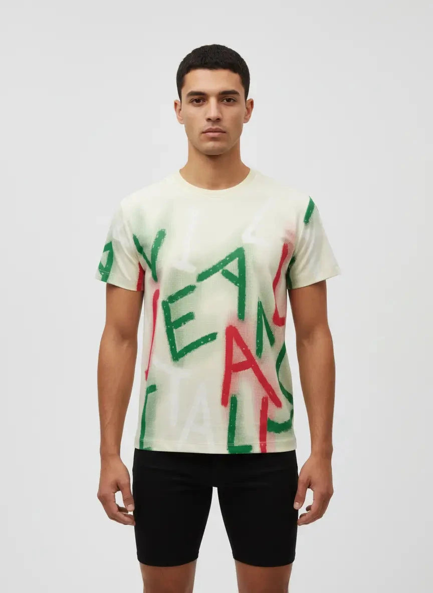 Vialli Letters Cream T-Shirt - Subwear
