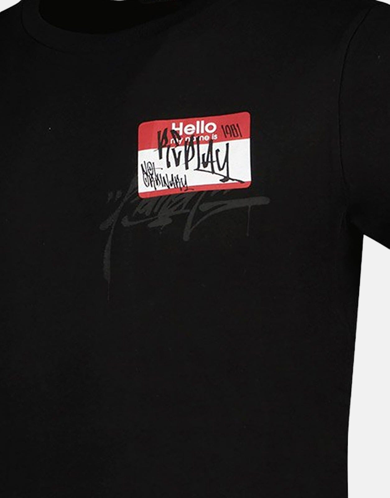Replay Graffiti Print T-Shirt Black - Subwear