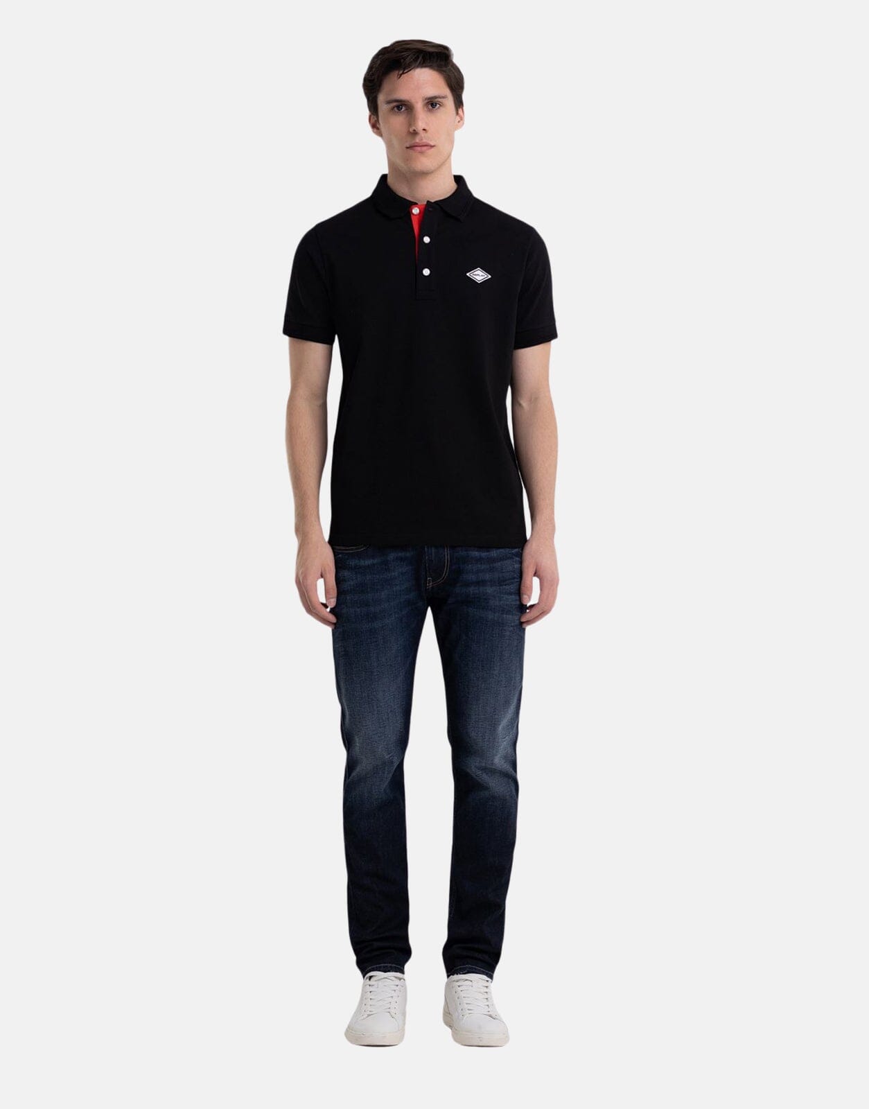 Replay Triangle Logo Black Polo Shirt - Subwear