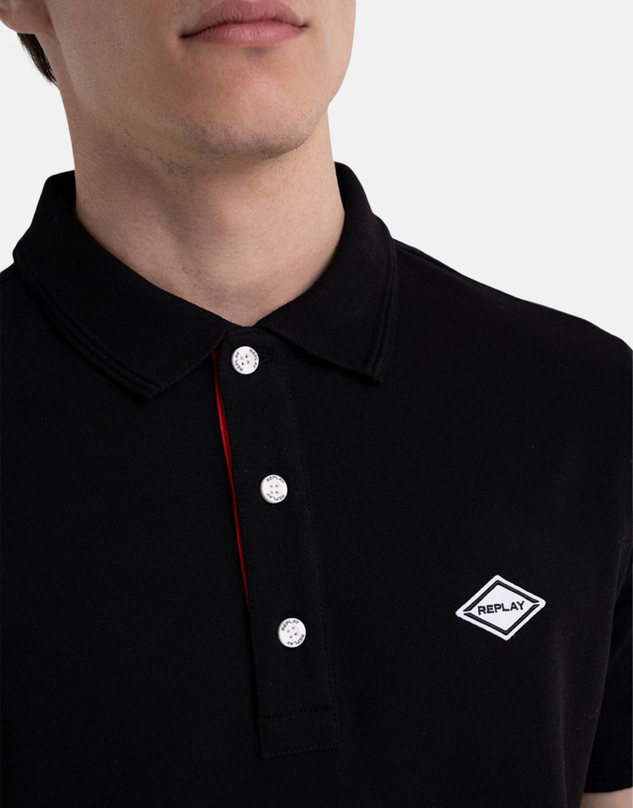 Replay Triangle Logo Black Polo Shirt - Subwear
