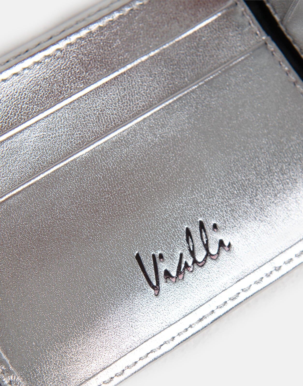 Vialli Patent Silver Tri Fold Wallet - Subwear