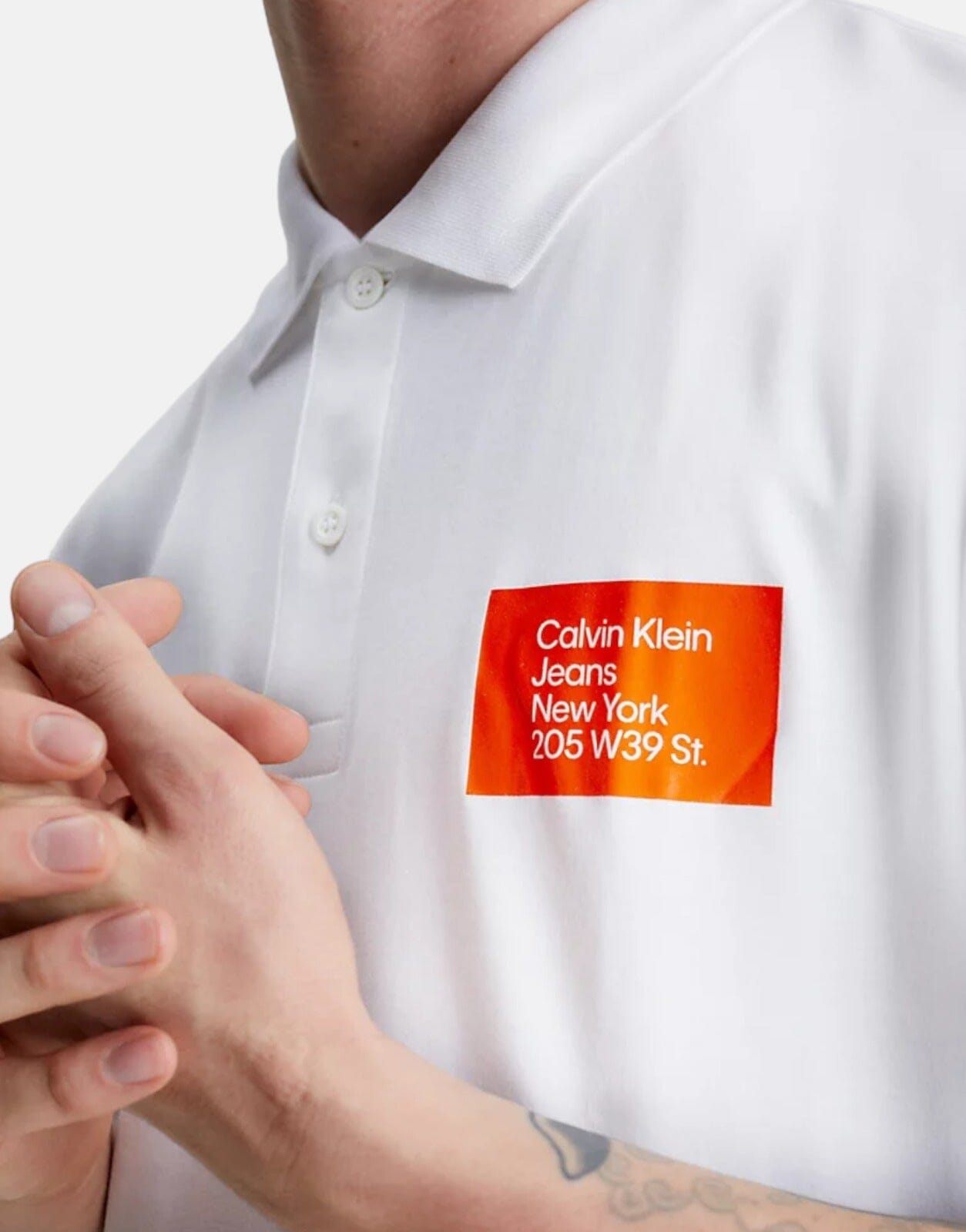 Calvin Klein Orange Address Box Polo Shirt - Subwear