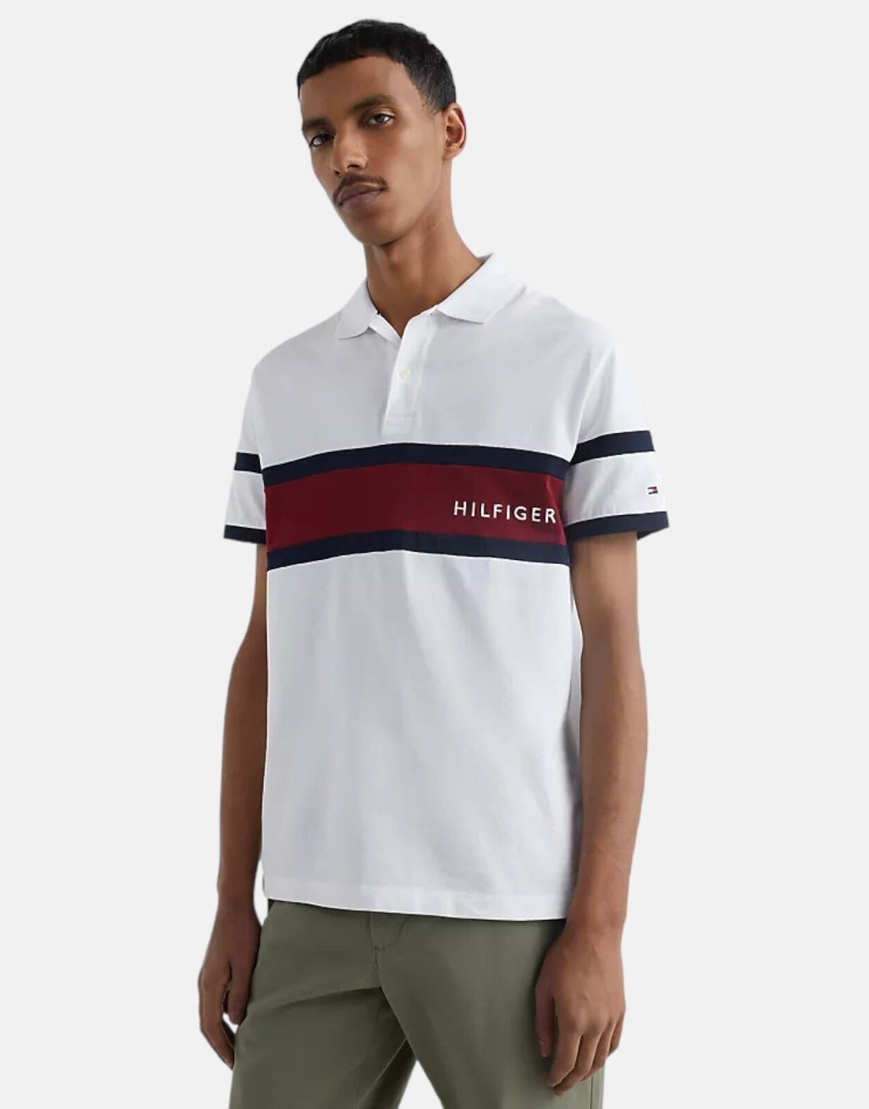 Tommy Hilfiger Regular Fit Colorblock Flag Polo Shirt