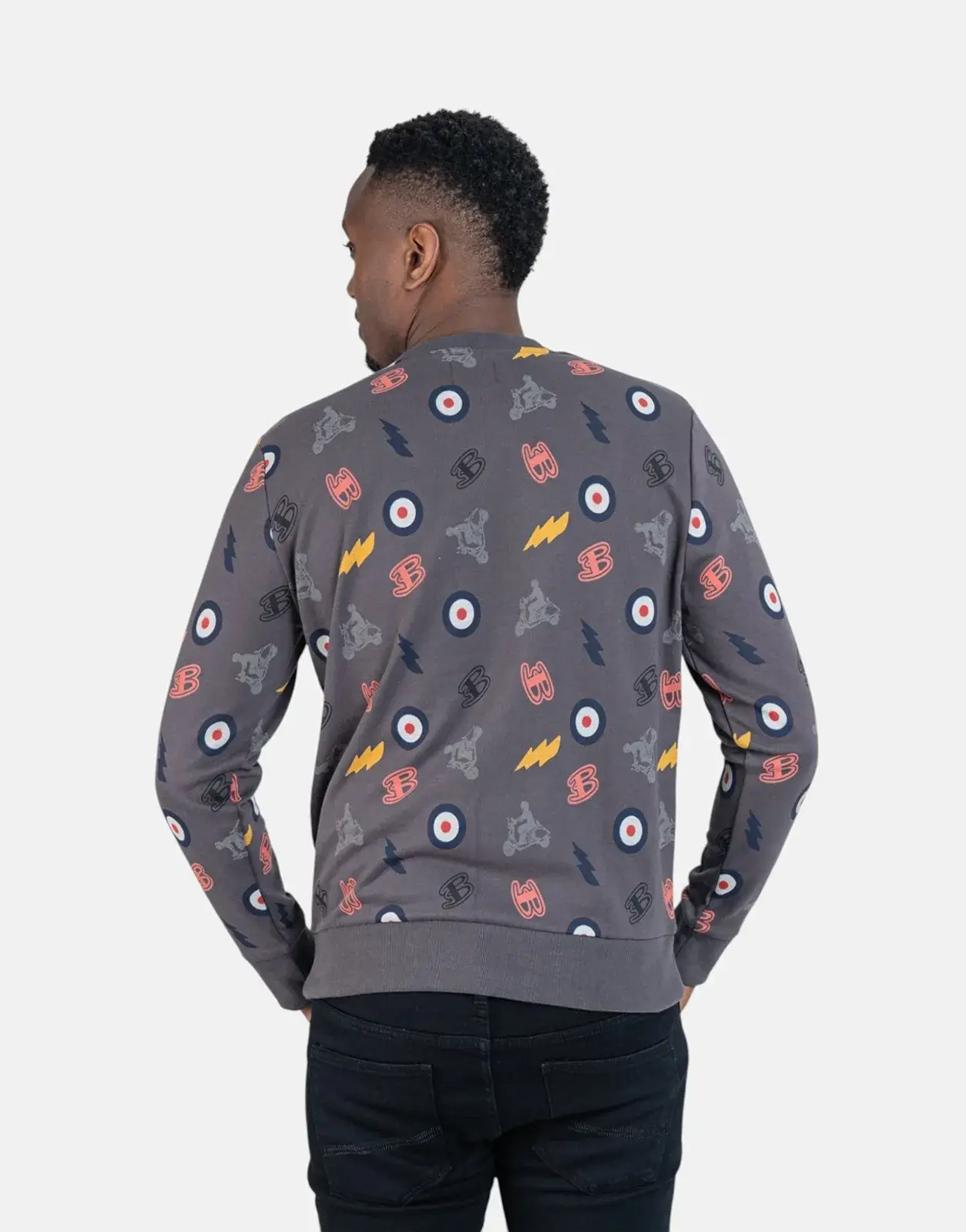 Ben Sherman All Over Print Charcoal Sweatshirt - Subwear