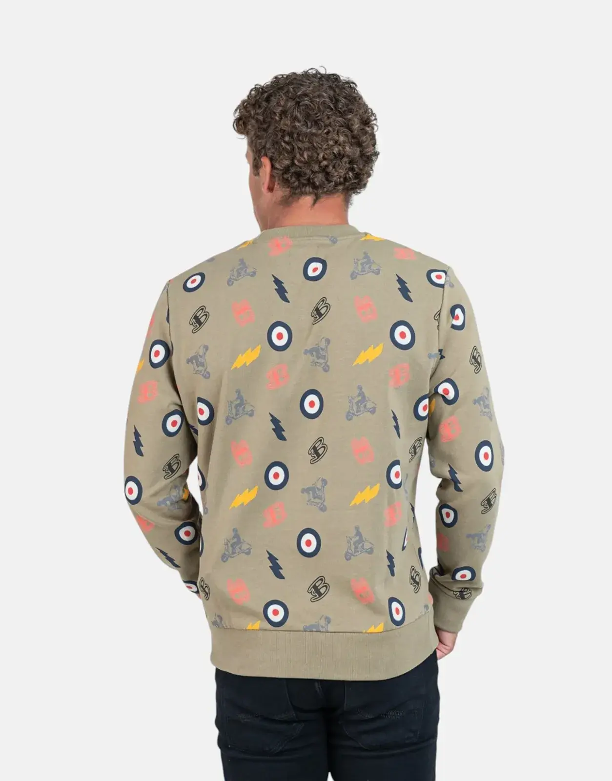 Ben Sherman All Over Print Olive Sweatshirt - Subwear
