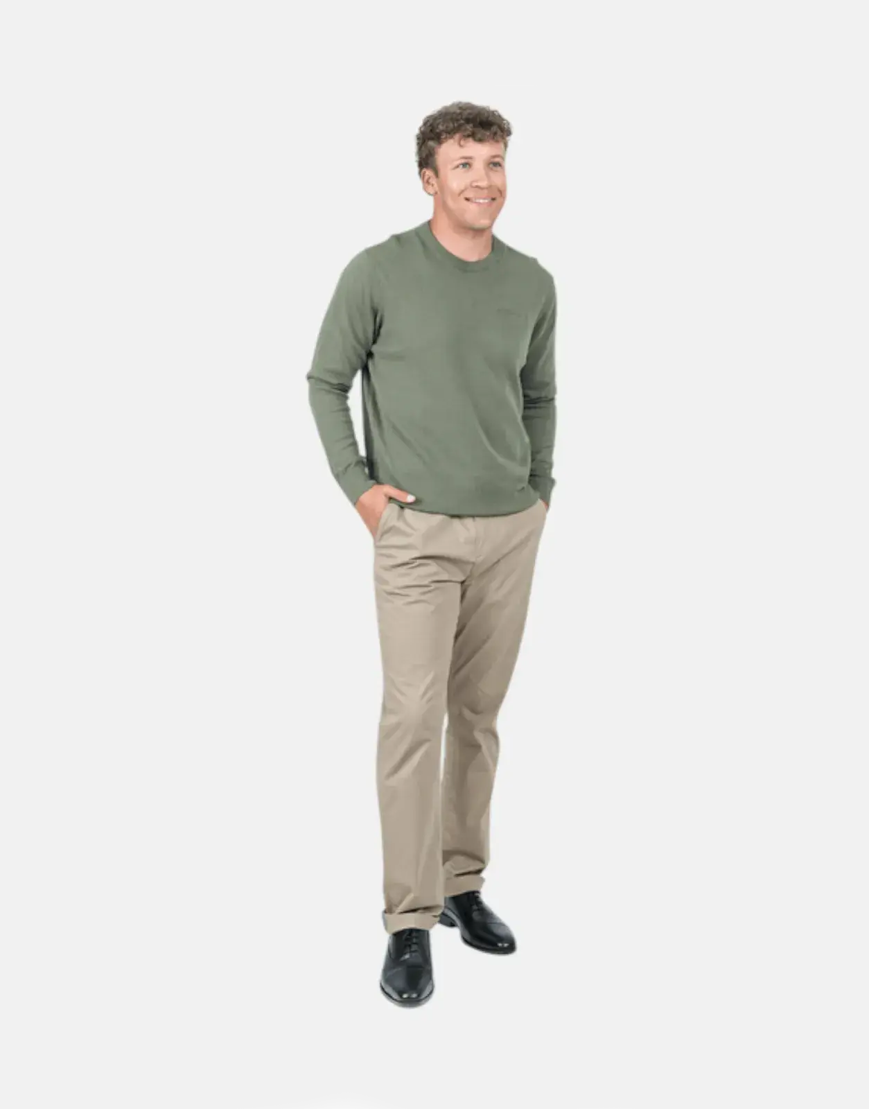 Ben Sherman Crew Neck Olive Knitwear - Subwear