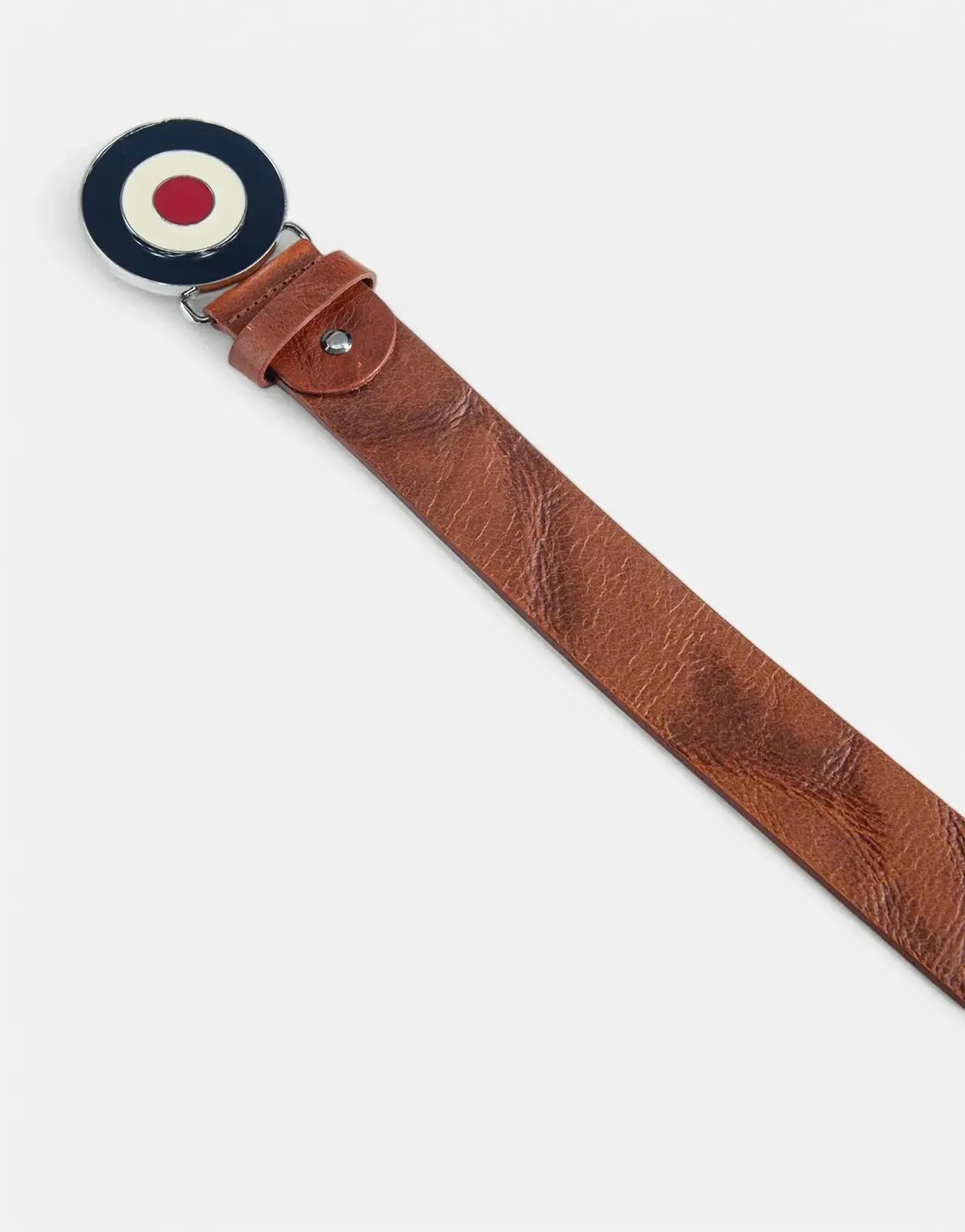 Ben Sherman Distressed Leather Target Buckle Tan Belt - Subwear