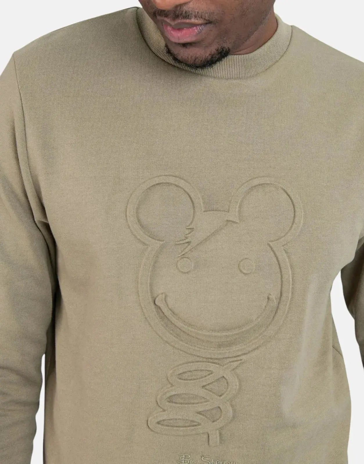 Ben Sherman Embossed 3D Happy Bear Olive Sweatshirt - Subwear