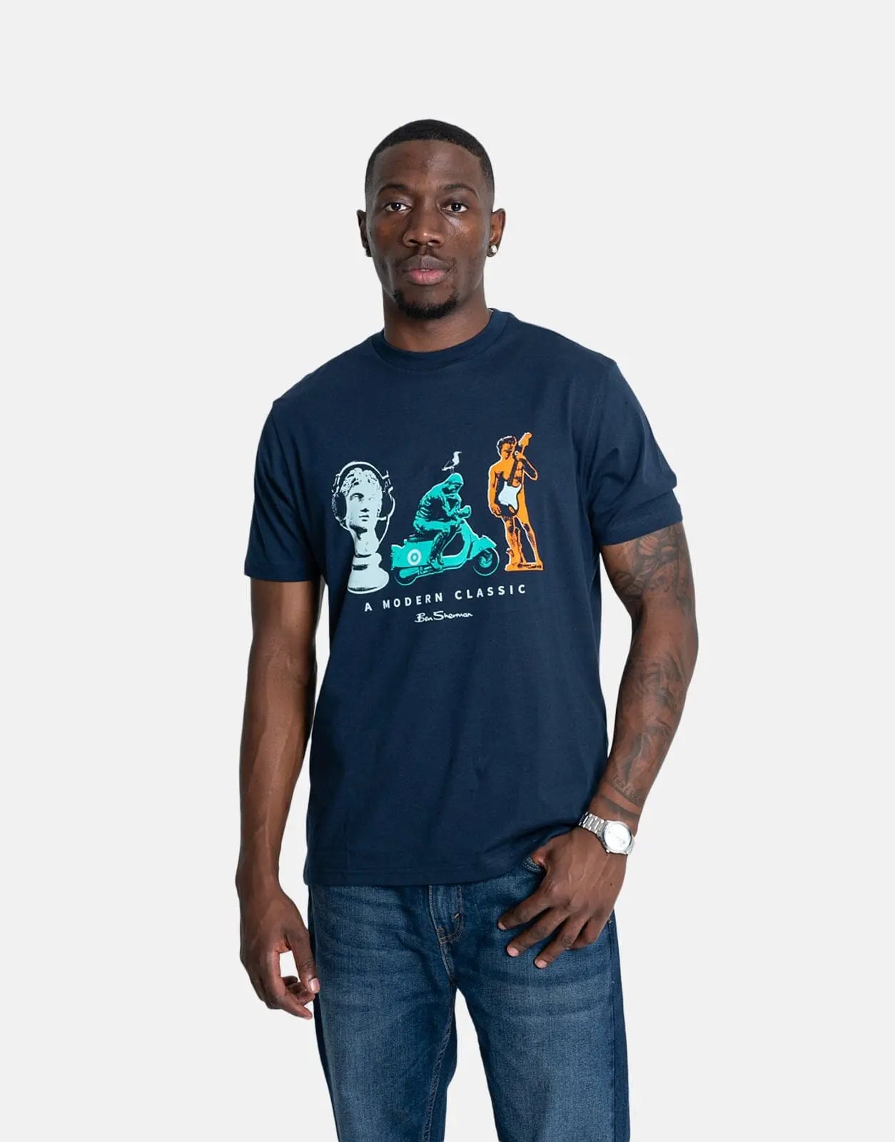 Ben Sherman Statue Navy T-Shirt - Subwear