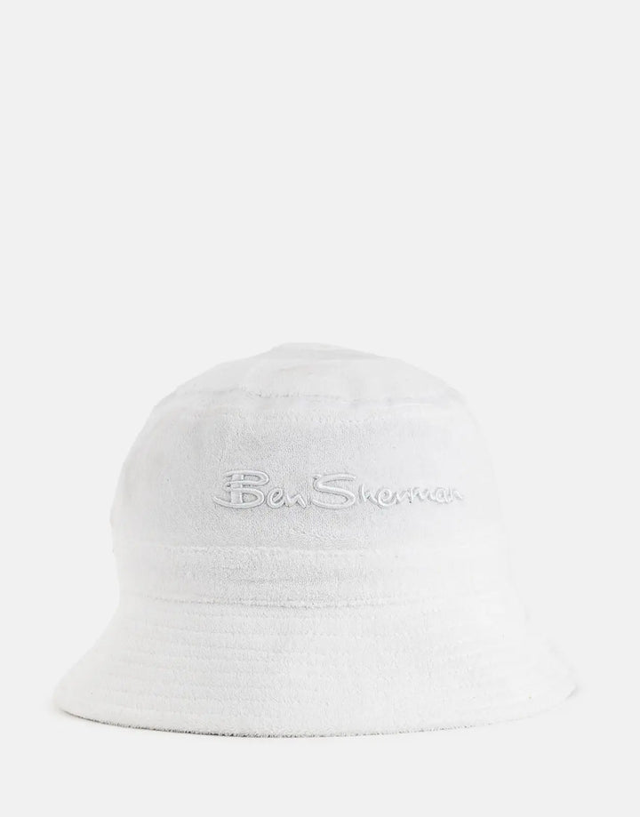 Ben Sherman Target Towelling White Bucket Hat - Subwear
