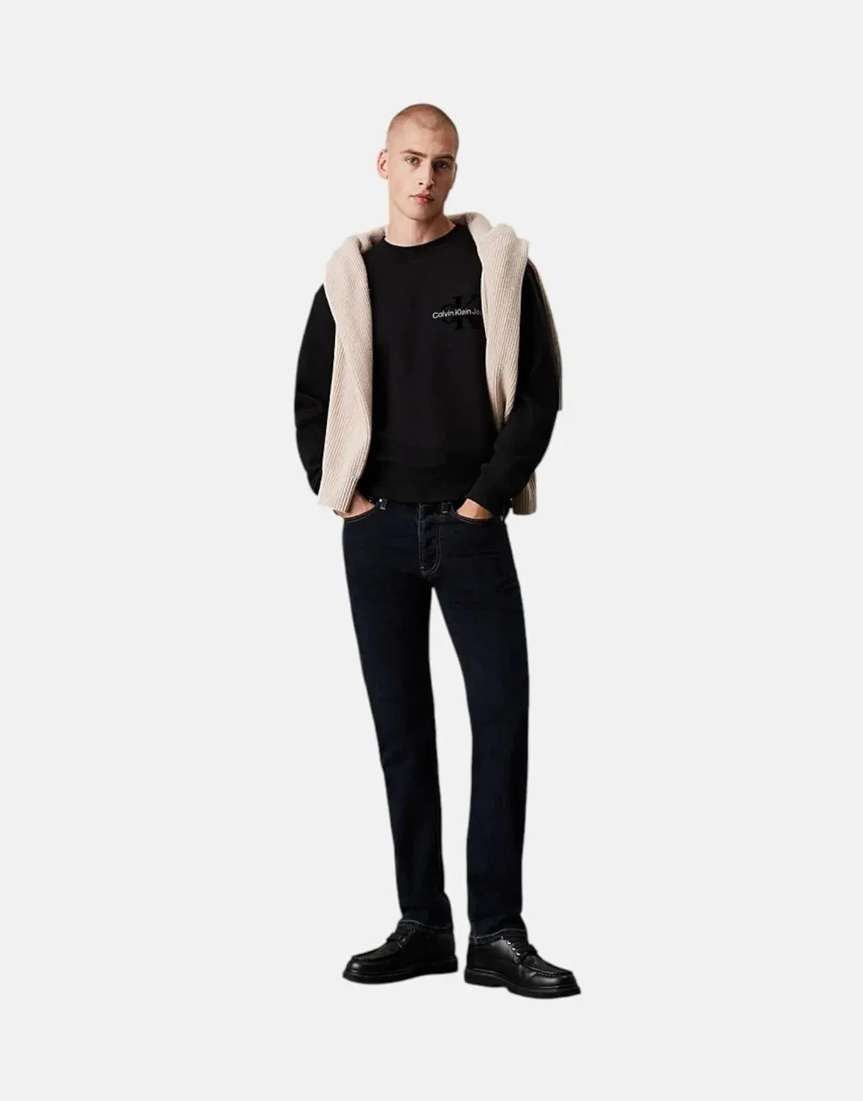 Calvin Klein Bristle Monologo Black Sweatshirt - Subwear