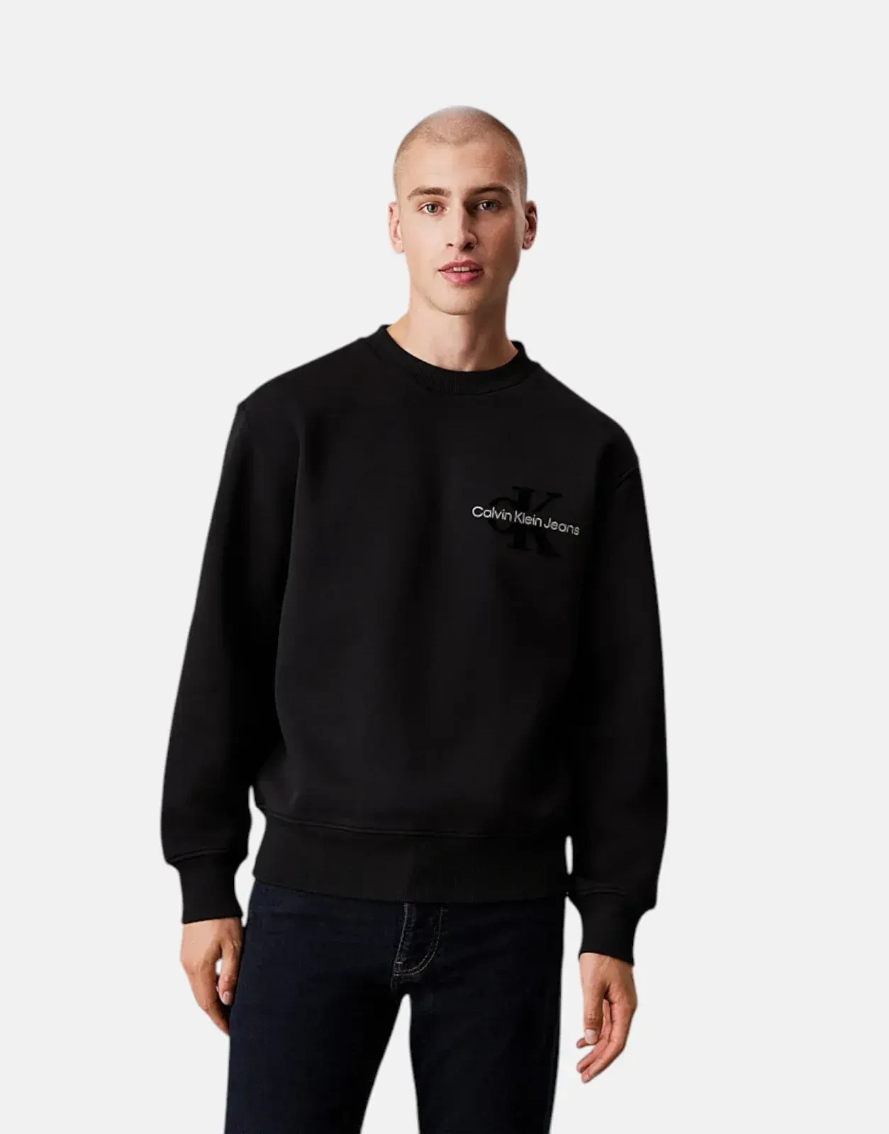 Calvin Klein Bristle Monologo Black Sweatshirt - Subwear