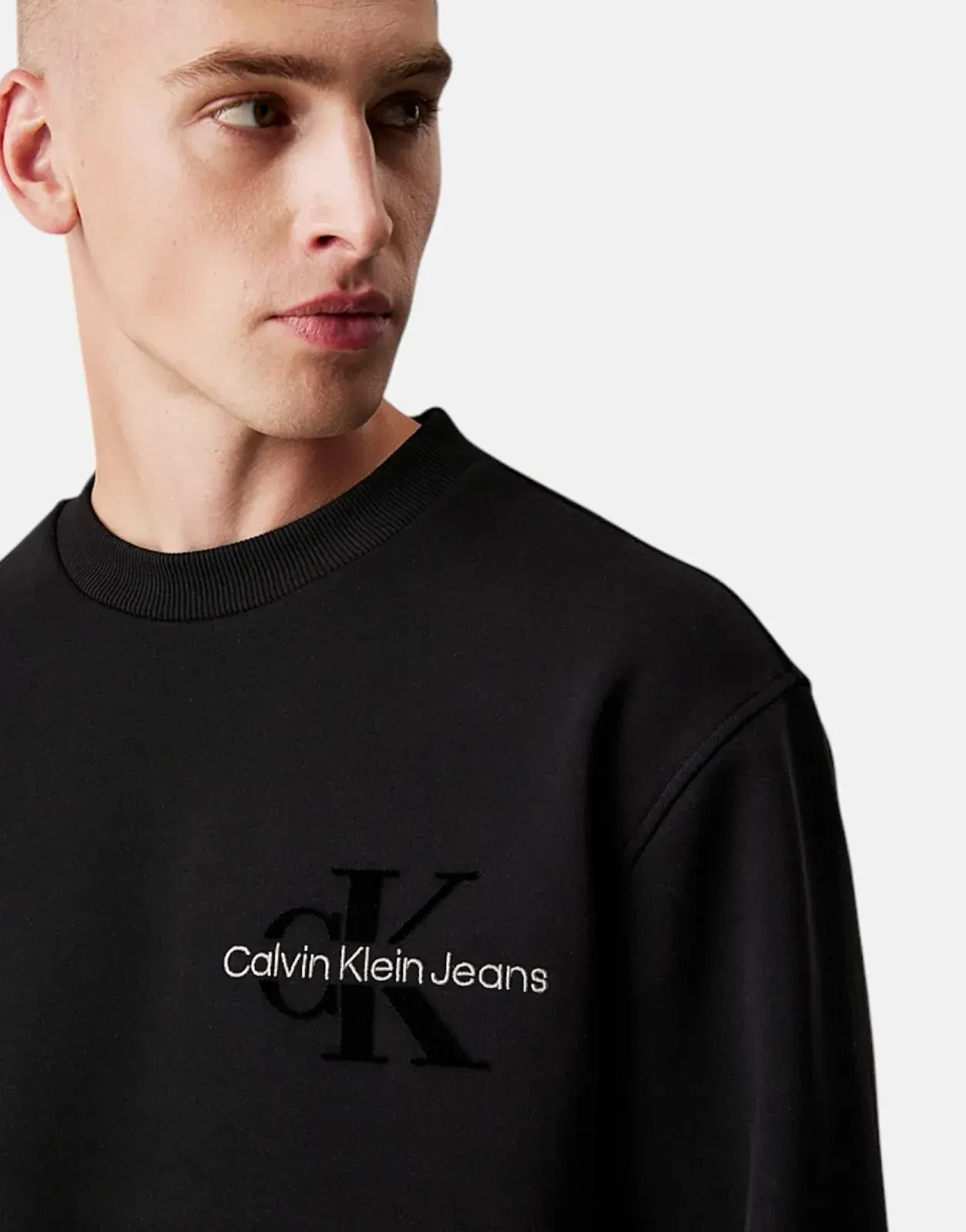 Calvin Klein Bristle Monologo Black Sweatshirt - Subwear