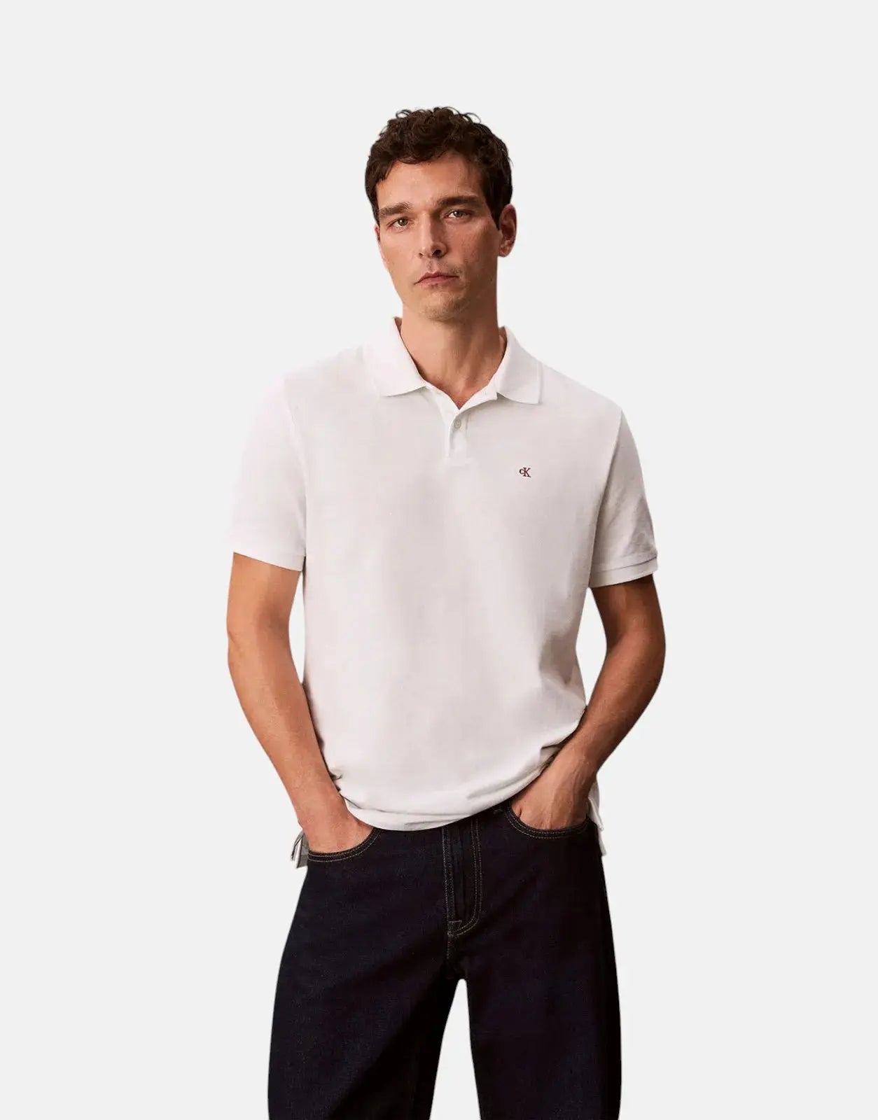 Calvin Klein Casual Pique White Polo Shirt - Subwear