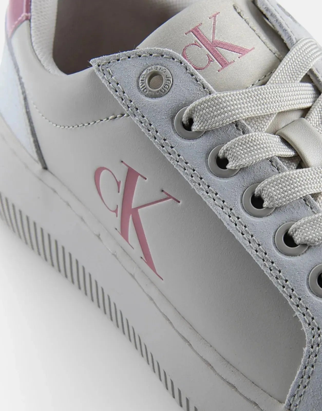 Calvin Klein Chunky Cupsole Leather Off White Multi Sneakers - Subwear