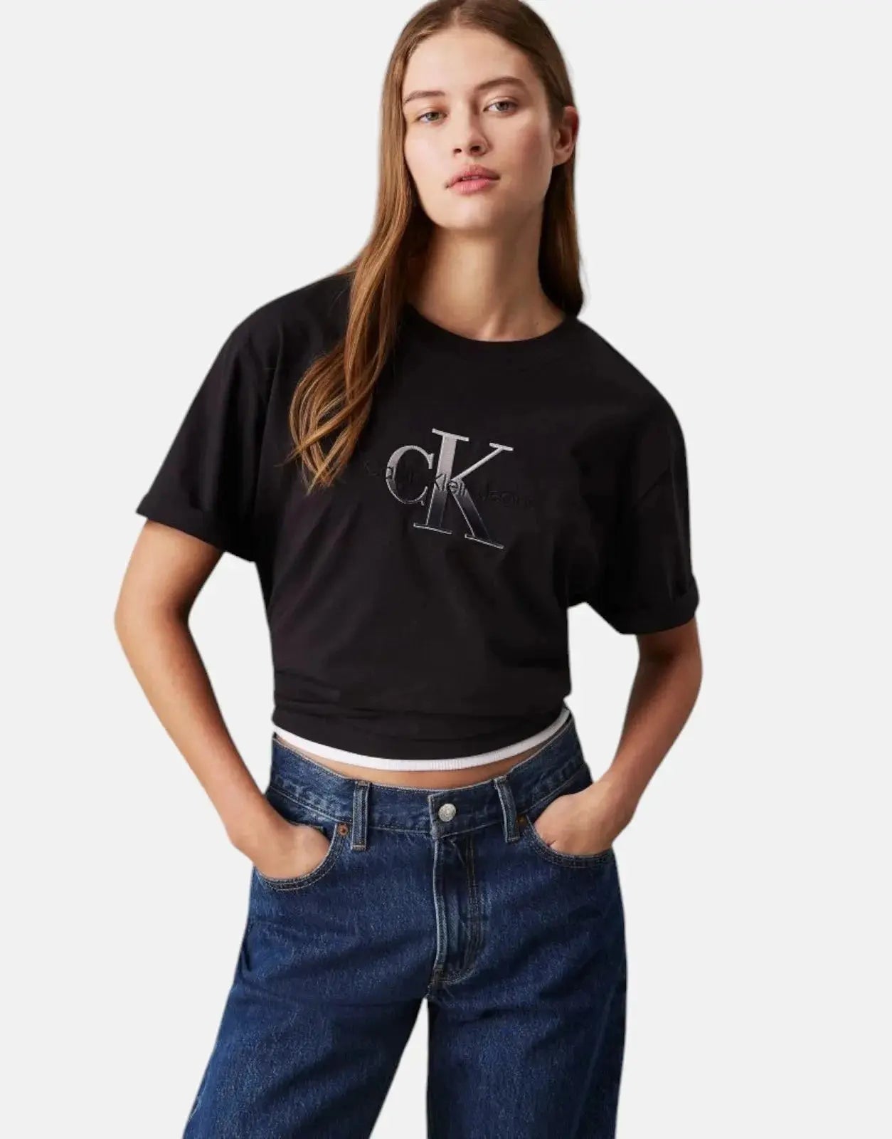 Calvin Klein Embroidered Monologo Black T-Shirt - Subwear
