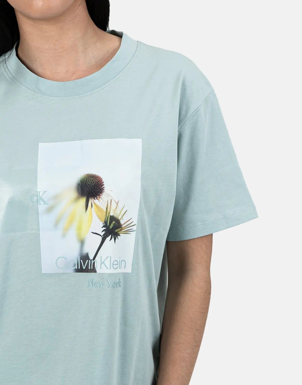 Calvin Klein Flower Graphic Relaxed Light Blue T-Shirt - Subwear