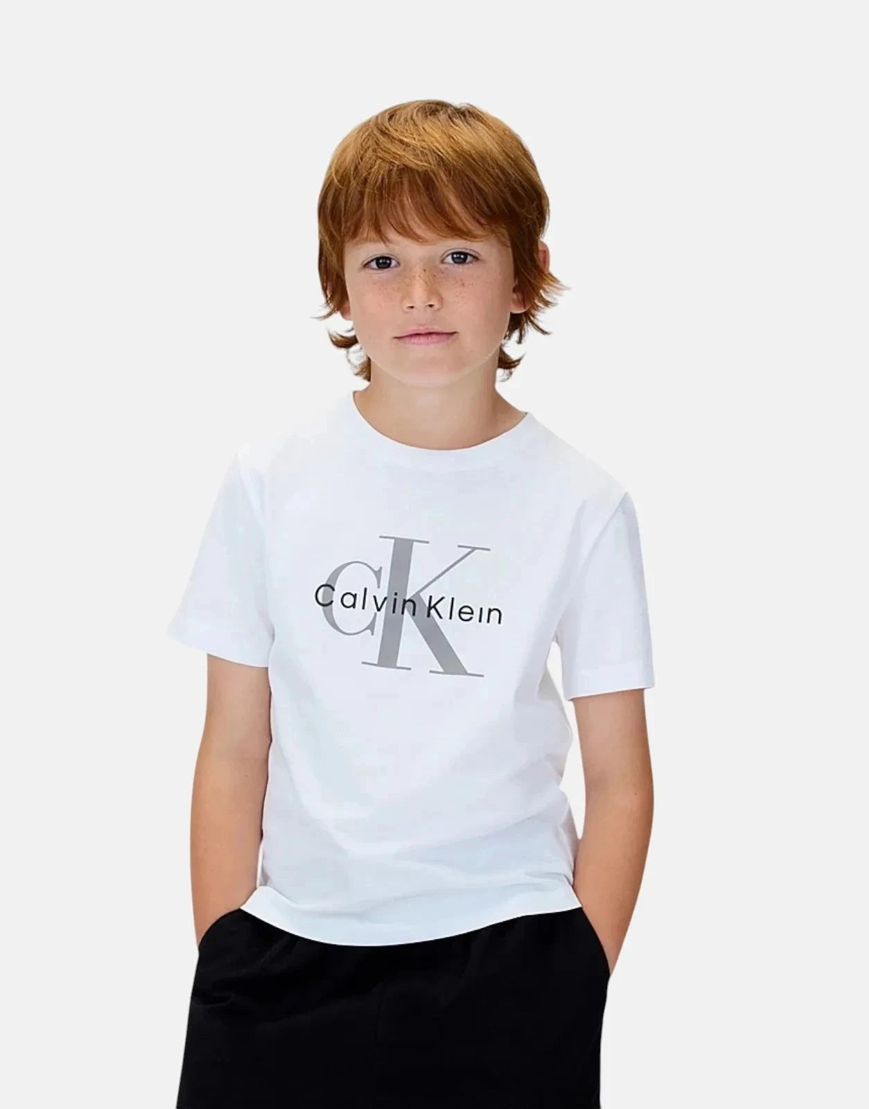 Calvin Klein Kids CK Monogram White T-Shirt - Subwear