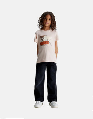 Calvin Klein Kids Layered Monogram Boxy Pink T-Shirt - Subwear